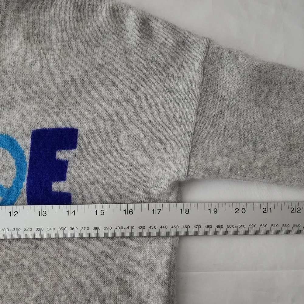 Autumn Cashmere Kids Peace Graphic Sweater in Grey - Picture 4 of 5